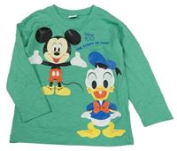 Zelené triko s Mickeym a Donaldem Disney