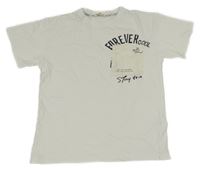 Bílé tričko s nápisem a kapsou Breeze