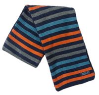 Tmavomodro-pruhovaná pletená podšitá šála
