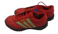 Červeno-černé koženkové botasky Adidas vel. 35