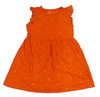 Tmavooranžové šaty s třešničkami a volánky H&M