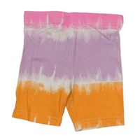 Fialovo-oranžovo-růžovo-bílé batikované legínové kraťasy zn. PRIMARK
