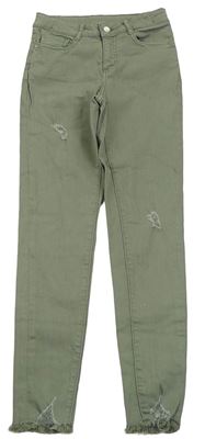 Khaki skinny rifle s prošoupáním CandyCouture