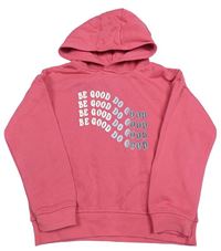 Tmavorůžová mikina s nápisy a kapucí zn. PRIMARK