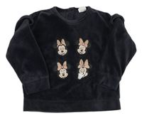 Černá plyšová mikina s Minnie a volánky zn. Disney