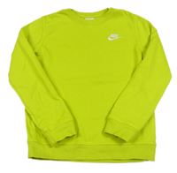 Limetková mikina s logem Nike