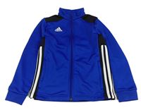 Safírovo-černo-bílá propínací sportovní mikina Adidas