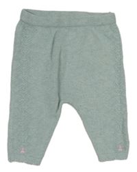 Mentolové melírované pletené turecké tepláky se vzorem Next