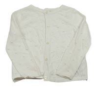 Smetanový 3D puntíkatý propínací crop svetr PRIMARK