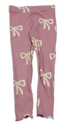 Starorůžové žebrované legíny s mašličkami George