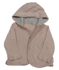 Světlepudrová propínací mikina s kapucí lupilu