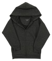 Tmavošedá melírovaná vzorovaná/prošívaná propínací mikina s kapucí PRIMARK