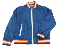 Tmavomodrý šusťákový jarní bomber s pruhy alive