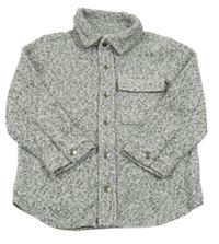 Šedo-bílá melírovaná košilová bunda F&F