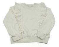 Bílá mikina s volánky s madeirou 