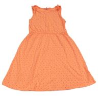 Neonově korálové vzorované melírované šaty YIGGA