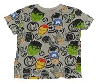 Šedé melírované tričko s Avengers MARVEL