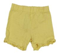 Žluté žebrované kraťasy s volánky PRIMARK