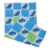 Bílo-modro-zelený kostkovaný multifunkční nákrčník s chameleony - ČSOB