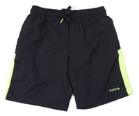 Černo-neonově žluté funkční sportovní kraťasy s logem KIPSTA