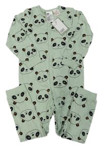 Nové - mentolový overal s pandami H&M