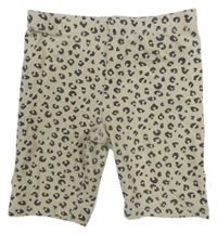Světlebéžovo-černé vzorované legínové kraťasy H&M