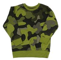 Zeleno-khaki-černá army mikina
