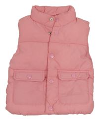 Růžová šusťáková zateplená vesta Primark