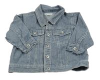 Modro-bílá pruhovaná riflová bunda