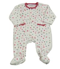 Bílý květovaný sametový overal