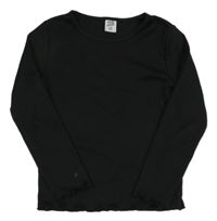 Černé žebrované triko s volánky Kiki&Koko