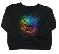 Černá mikina se sobem a skvrnami George