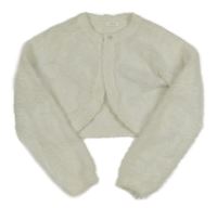 Smetanové třpytivé chlupaté svetrové bolerko Next