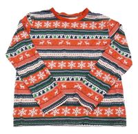 Červeno-tmavomodré vzorované triko ThreadBare