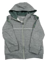 Šedá melírovaná propínací mikina s kapucí Nutmeg