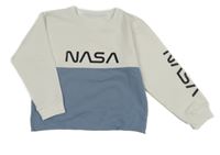 Smetanovo-modrošedá mikina s nápisem NASA