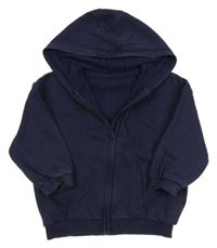 Tmavomodrá propínací mikina s kapucí George