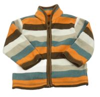 Barevná pruhovaná fleecová propínací mikina Mothercare