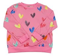 Růžová mikina se srdíčky Shein