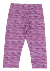 Fialovo-fuchsiovo-růžové melírované capri legíny Primark