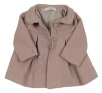 Starorůžový flaušový podšitý kabát