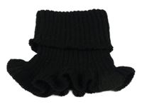 Černá žebrovaná pletená vsadka s rolákem