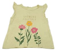 Žluté tričko s květinami H&M