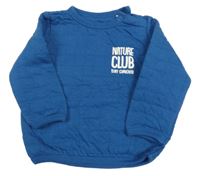 Tmavomodrá prošívaná mikina s nápisem C&A