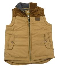 Hnědá šusťáková zateplená vesta Urban