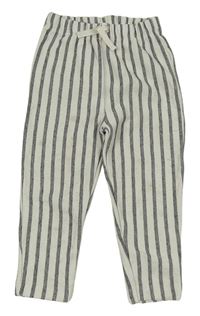 Bílo-černé pruhované tepláky George