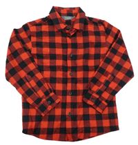 Červeno-černá kostkovaná flanelová košile Primark