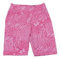 Růžovo-tmavorůžové vzorované sportovní elastické kraťasy Ergeenomixx