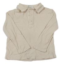 Béžové žebrované polo triko H&M