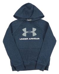 Tmavomodrá melírovaná mikina s logem a kapucí Under Armour
